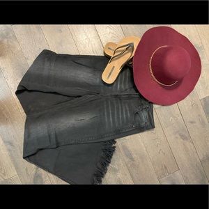 Black flare high waisted jeans by Insane Gene.